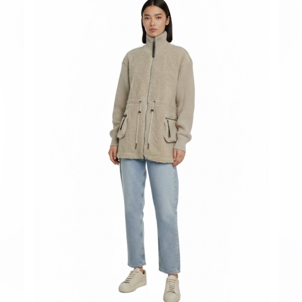 Varley “Westwood” Faux Shearling Jacket In Sage Gray Small Excellent Condition!